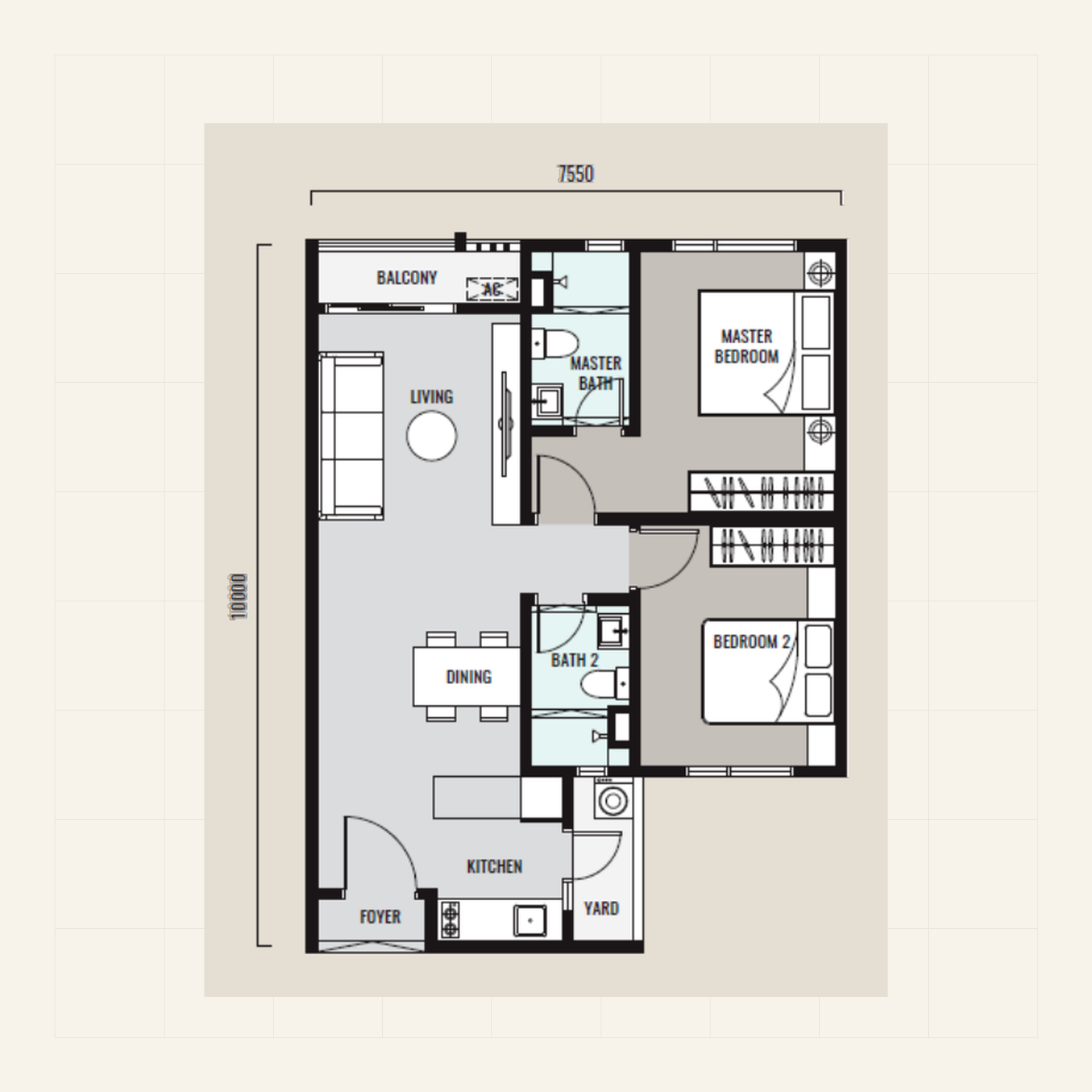 Type A layout plan